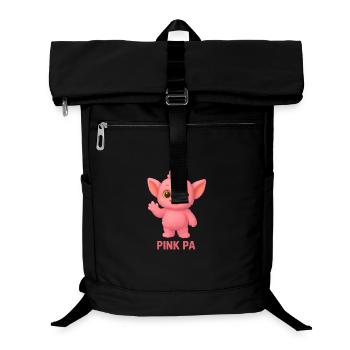 Figurine en peluche Mascotte PA rose - Sac à dos ordinateur - noir - Devant