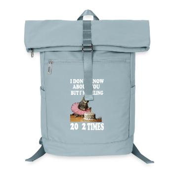 40 . Anniversaire Drôle Chat Design - Sac à dos ordinateur - bleu glacier - Devant