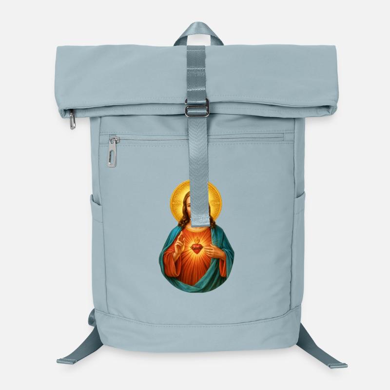 Zwinkernder Jesus Herz Jesu Strahlendes Heilsbild Laptop-Rucksack 