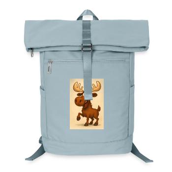 Happy Moose in Caricature Style - Laptop Backpack - ice blue - Front