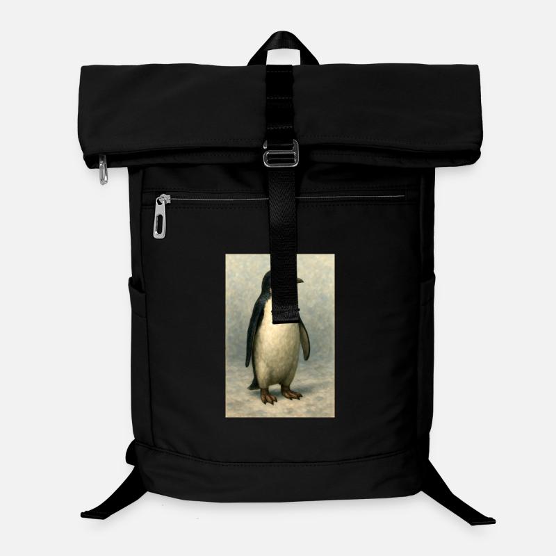 Winterpinguin in der Ölmalerei Laptop-Rucksack 