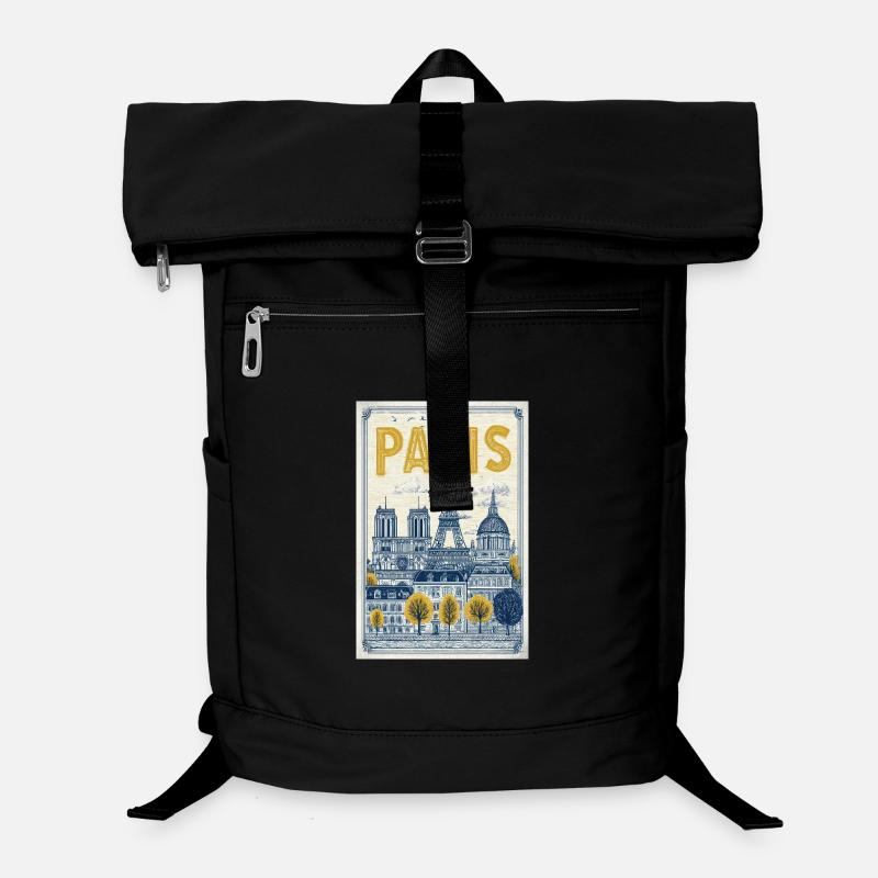 Paris Skyline Vintage-Poster - Laptop-Rucksack - Schwarz