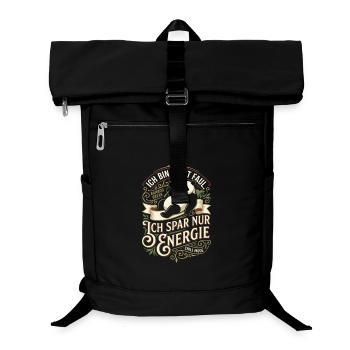 Ich spar nur Energie Panda Design - Laptop-Rucksack  - Schwarz - Vorne