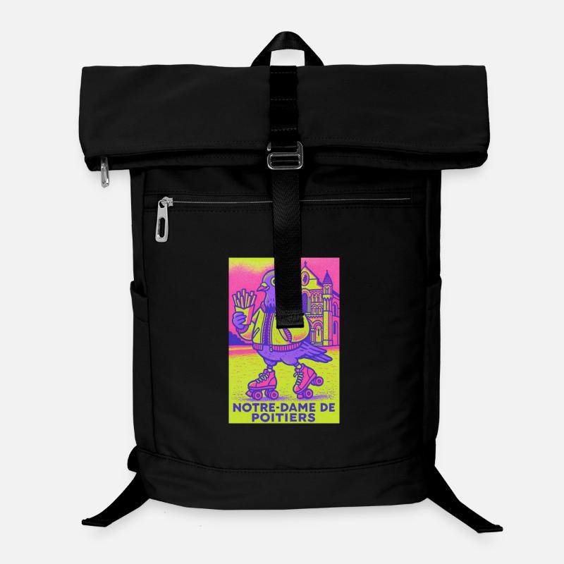Neon_Pigeon_Roller-skater Laptop Backpack