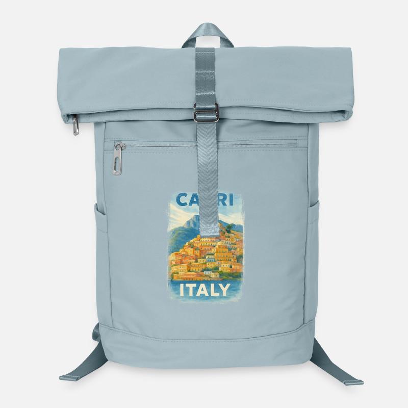 Capri Italie – Aquarelle Avis de voyage Méditerranée Sac à dos ordinateur