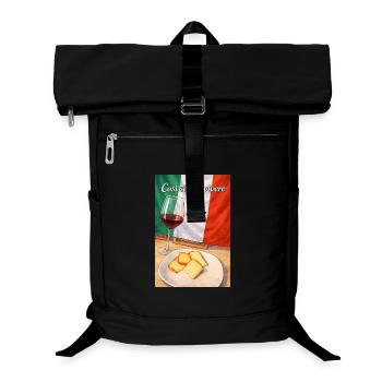 Italian way of life: wine & bread - Laptop Backpack - black - Front
