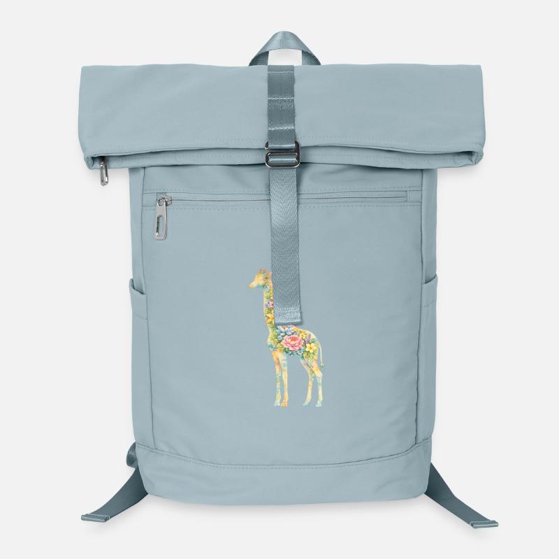Giraffe Floral Silhouette Laptop Backpack
