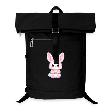 Delicate Rabbit with Heart Light - Laptop Backpack - black - Front