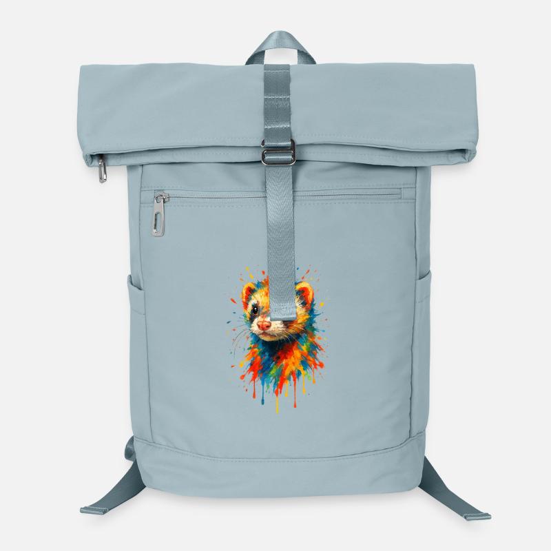 Artistic Ferret Colorful Paint Splash Laptop Backpack