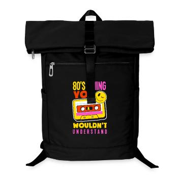 Retour rétro au design vintage des années 80 - Sac à dos ordinateur - noir - Devant