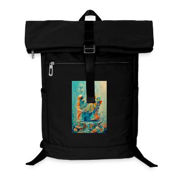 Koi underwater colorful artwork - Laptop Backpack - black - Front
