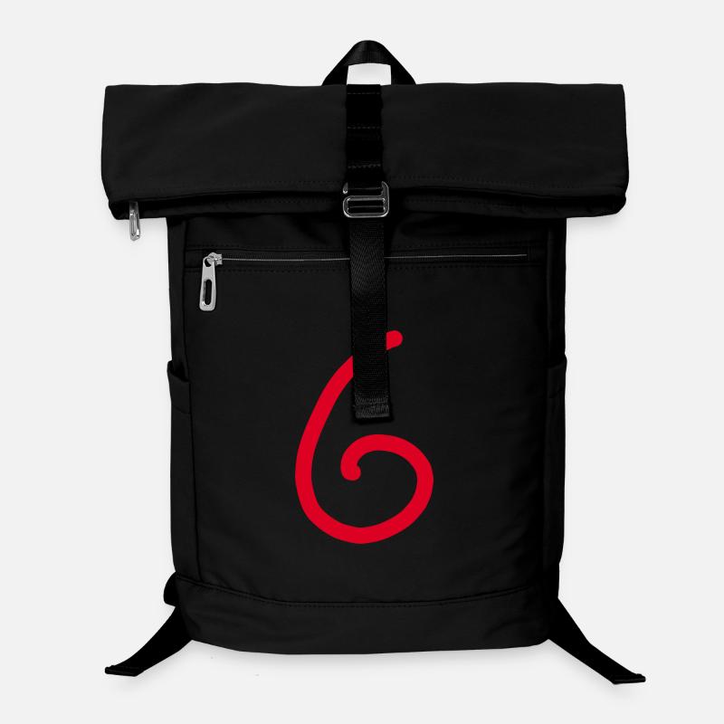 6 Nummer sechs Zahl rot Geburtstag Laptop-Rucksack 