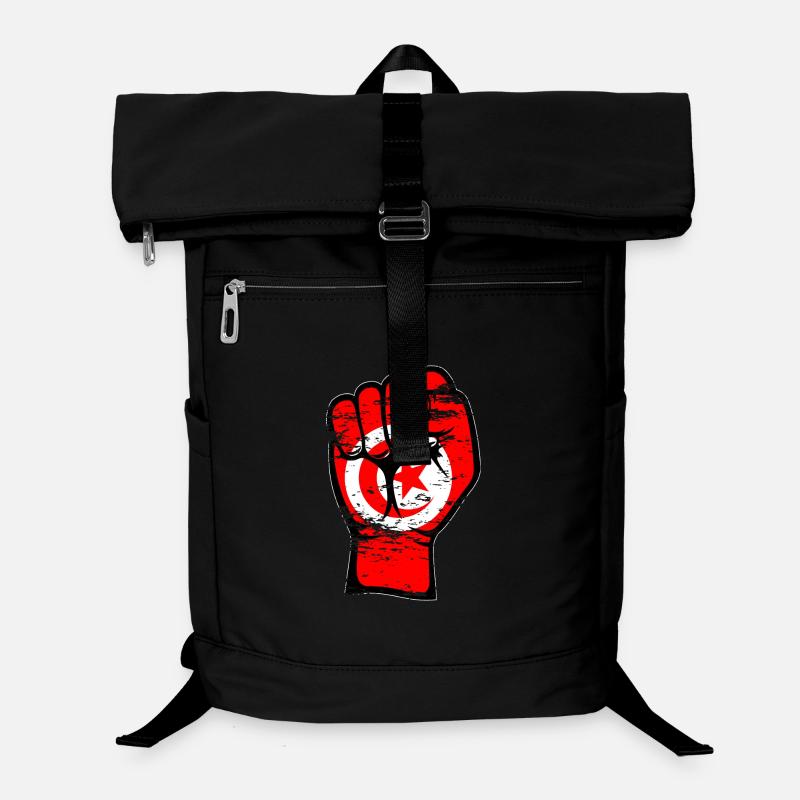 Tunesien Flagge Faust Hand Symbol used Laptop-Rucksack 
