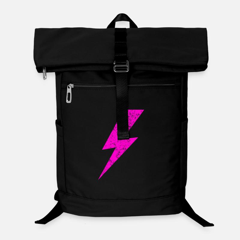 Leuchtender Pink Blitz Motiv Laptop-Rucksack 