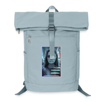 Conception du visage avec la bouche de vérité dans le drapeau américain - Sac à dos ordinateur - bleu glacier - Devant