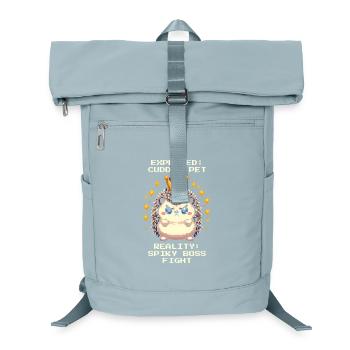 Stacheliger Bosskampf | lustiger Igel Spruch - Laptop-Rucksack  - Eisblau - Vorne