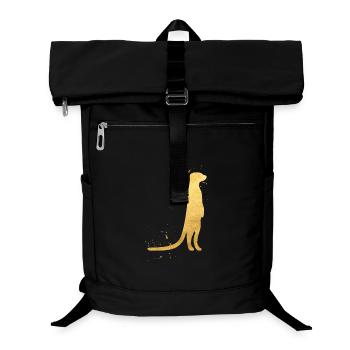 Goldene Erdmännchen Silhouette - Laptop-Rucksack  - Schwarz - Vorne