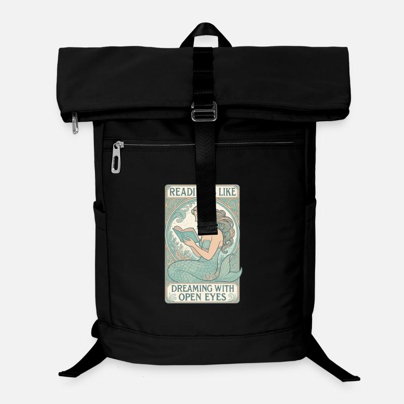 Meerjungfrau Nixe Lesen Träumen Bücher Geschenk Laptop-Rucksack 