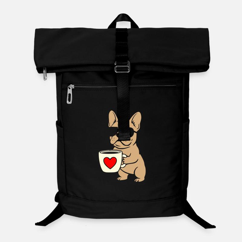 Frenchie Coffee Flat Design Laptop Backpack