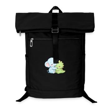 Best Friends Forever – Cute Elephant & Dino - Laptop Backpack - black - Front