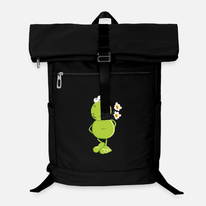 Frosch mit Blumen Laptop-Rucksack 