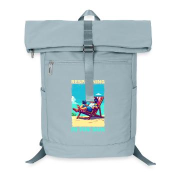 Pixel art plage jeunesse avec des éléments de jeu - Sac à dos ordinateur - bleu glacier - Devant