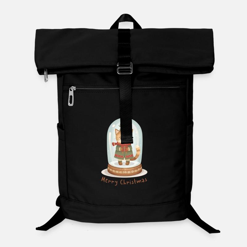 Boule à neige chat – Joyeux Noël Sac à dos ordinateur