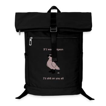 If I Was a Pigeon (Provocateur) Grey Funny Quote - Laptop Backpack - black - Front