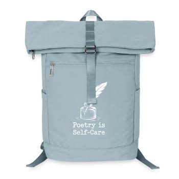 Poesie als Design von Selbstfürsorge-Federn - Laptop-Rucksack  - Eisblau - Vorne