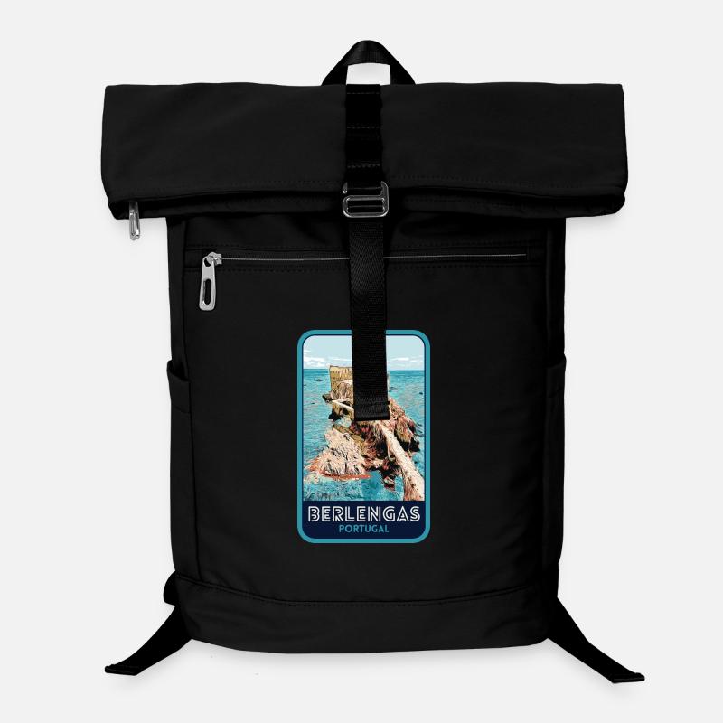 Illustration der Berlengas-Inseln, Peniche Laptop-Rucksack 