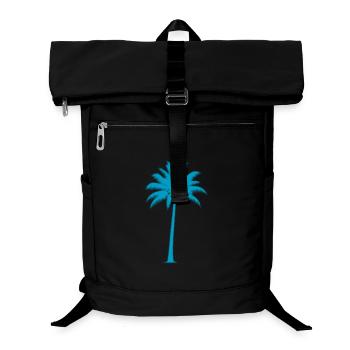 Tropical palm tree in blue tone - Laptop Backpack - black - Front