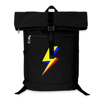 Geometric multicolor lightning bolt - Laptop Backpack - black - Front