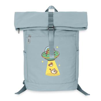 Lustiger Außerirdischer entführt Tee und Teekanne - Laptop-Rucksack  - Eisblau - Vorne