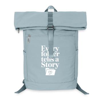 Jeder Ordner erzählt eine Geschichte - Laptop-Rucksack  - Eisblau - Vorne
