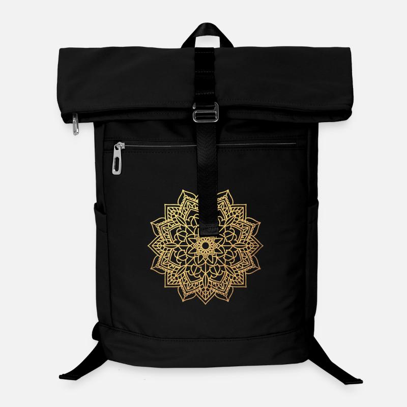 Yogashirt Gold Meditation Sonne Ornament Mandala Laptop-Rucksack 