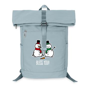 Santé Drôle Bonhomme de Neige Dessin Animé Noël - Sac à dos ordinateur - bleu glacier - Devant