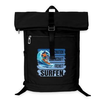 Faszination - Leidenschaft - Freiheit - Surfen - Laptop-Rucksack  - Schwarz - Vorne