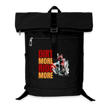 Dirt More - Ride More - Laptop-Rucksack  - Schwarz - Vorne