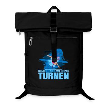 Kraft in Bewegung - Turnen - Laptop-Rucksack  - Schwarz - Vorne