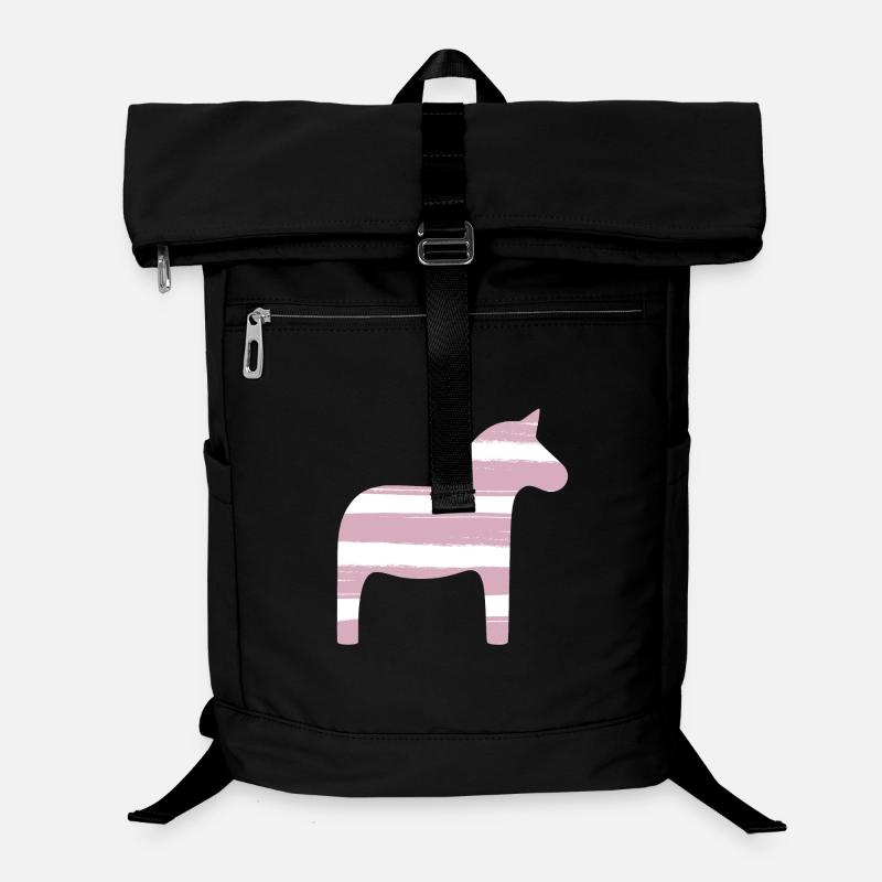 Dalapferd Streifen rosa Mädchen skandinavisch Deko Laptop-Rucksack 