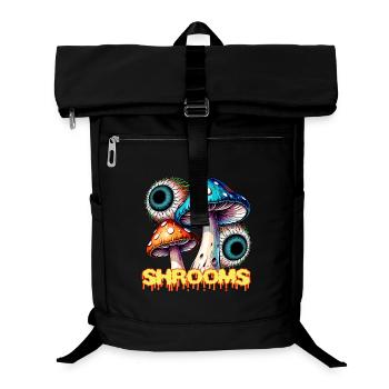 Champignons Psychédéliques Illusion Oeil Art - Sac à dos ordinateur - noir - Devant