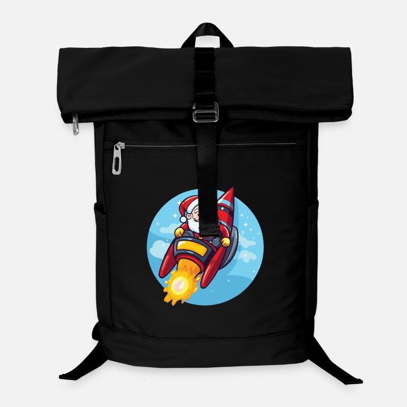 Père Noël fusée bande dessinée Noël Sac à dos ordinateur