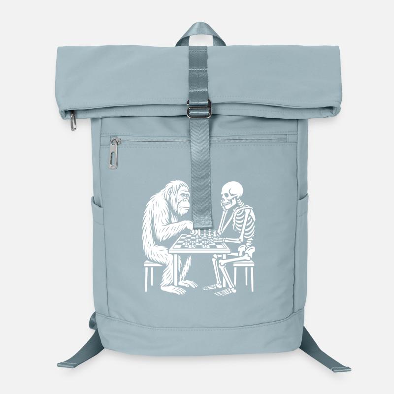 Primate vs Skeleton Chess Duel Laptop Backpack
