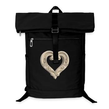 Architectural Stone Heart Sculpture - Laptop-Rucksack  - Schwarz - Vorne