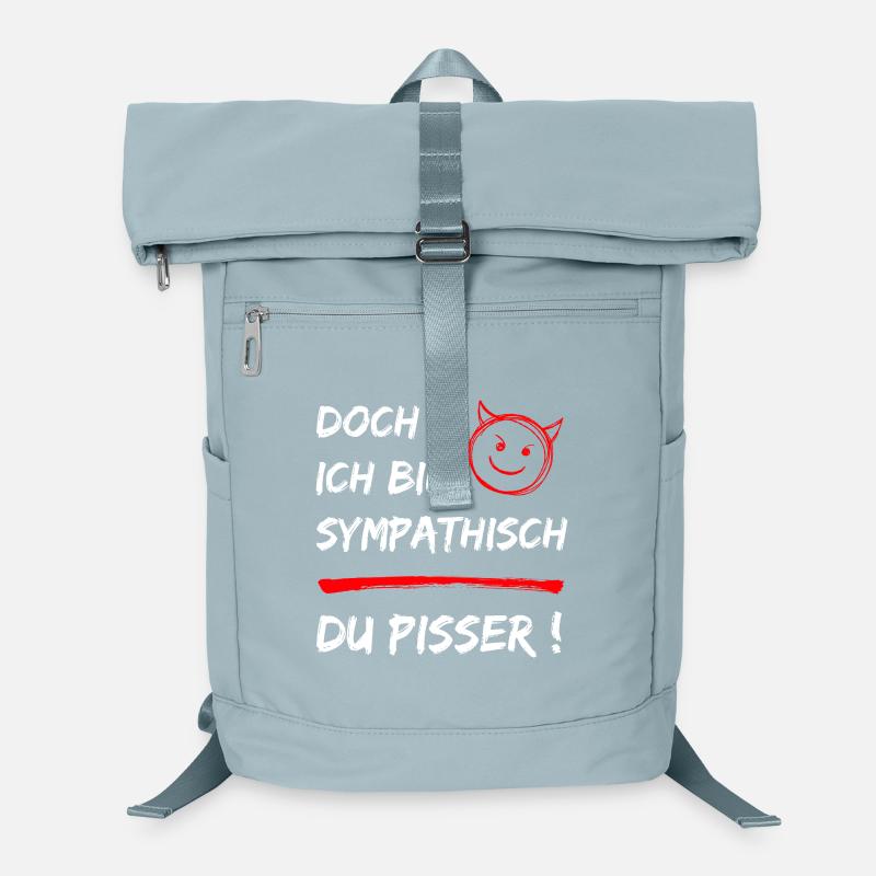 Lustiger Spruch-Doch ich bin Sympathisch-Du Pisser Laptop-Rucksack 