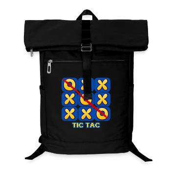 Retro-Tic-Tac-Toe-Spielabend-Grafik - Laptop-Rucksack  - Schwarz - Vorne