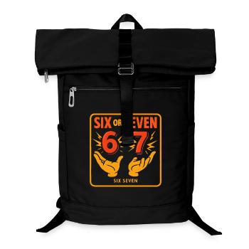 Six Seven 67 Meme Humor Gift Idea Funny - Laptop Backpack - black - Front