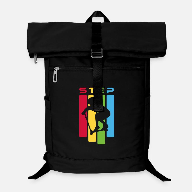 Kletter-Silhouette auf bunten Streifen Laptop-Rucksack 