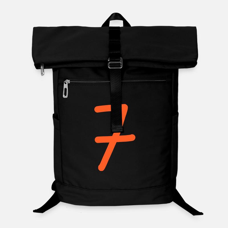 7 Numéro sept numéro orange anniversaire Sac à dos ordinateur