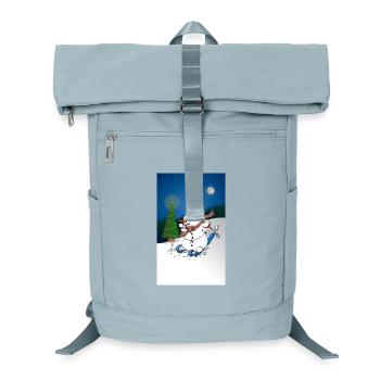 Illustration d’un joyeux bonhomme de neige sur des skis - Sac à dos ordinateur - bleu glacier - Devant